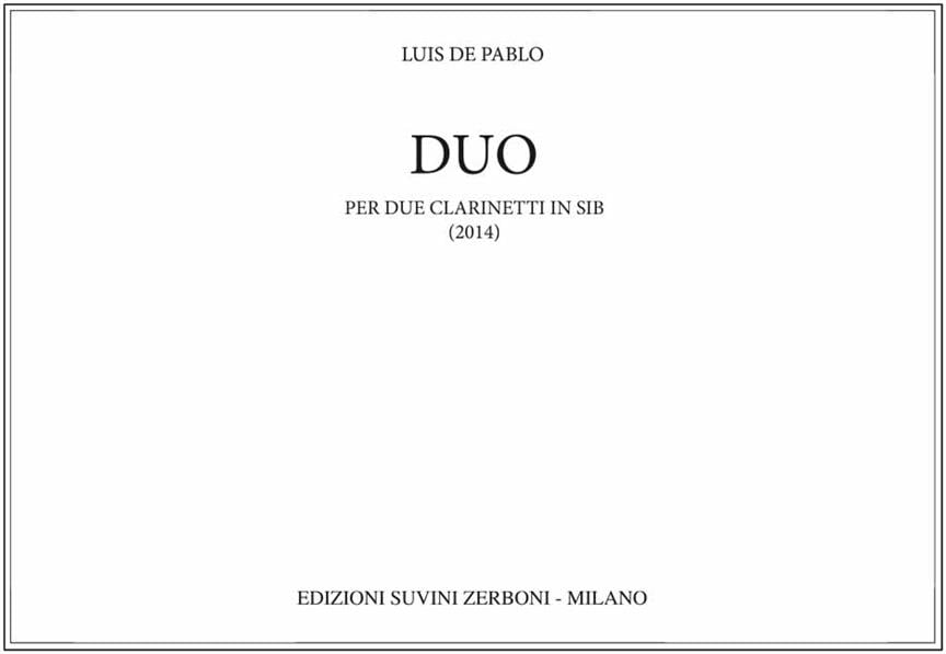 Duo per Due Clarinetti in Si B